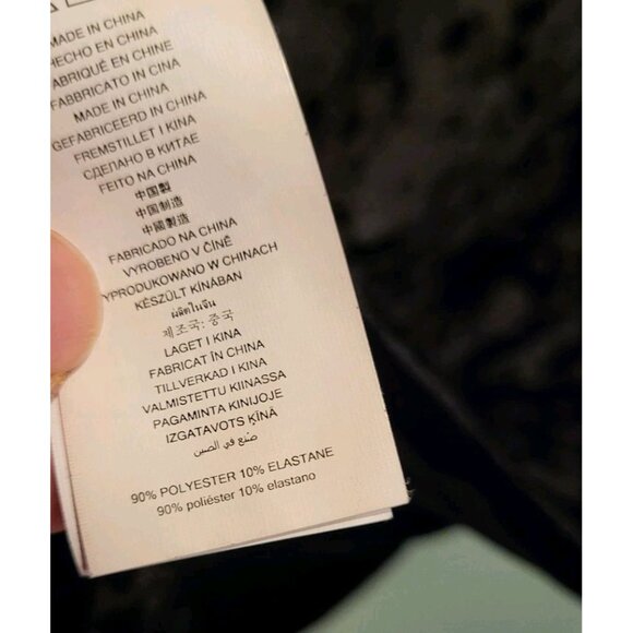 Black Stretch Velvet Long Sleeve Pencil Midi Dress Goth Witchy Michael Kors Sz M - Picture 6 of 7